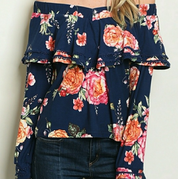 Floral Off The Shoulder Blouse - Picture 2 of 3